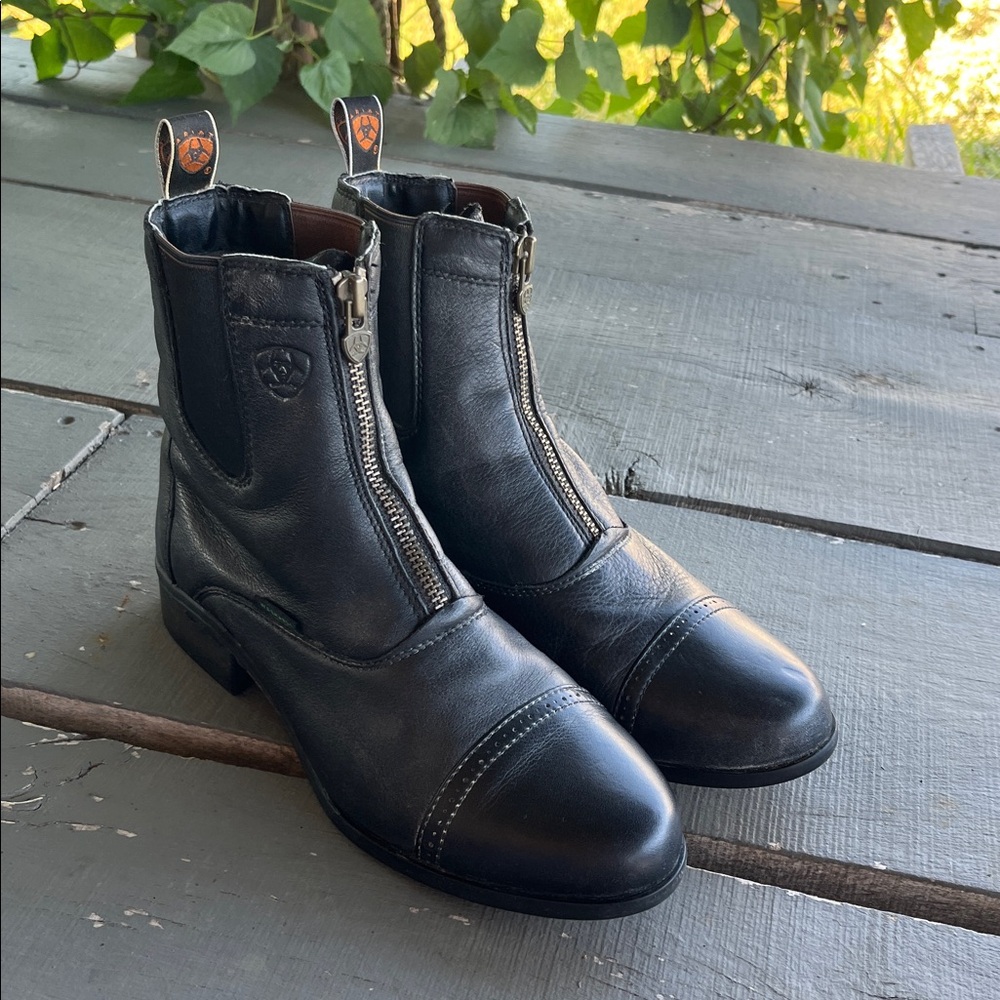 Ariat Heritage Black Leather Zip-Up Paddock Boots